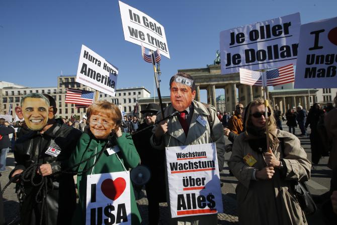 گزارش تصویری از تظاهرات امروز آلمان بر علیه آمریکا