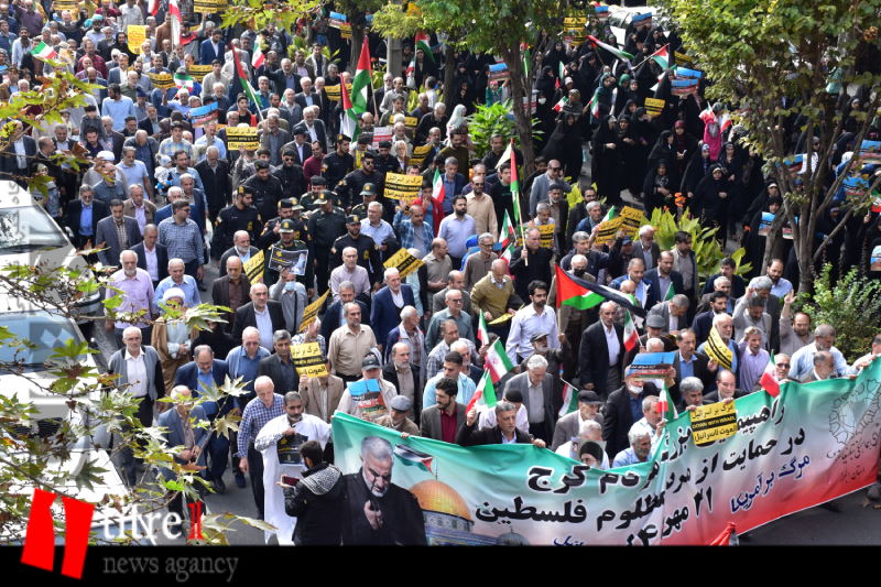 راهپیمایی حمایت از مردم فلسطین در کرج برگزار شد