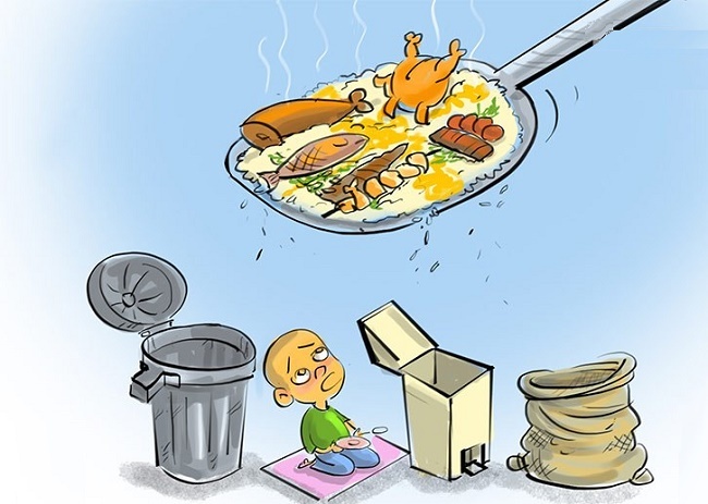 کاریکاتور/ اسراف در غذا